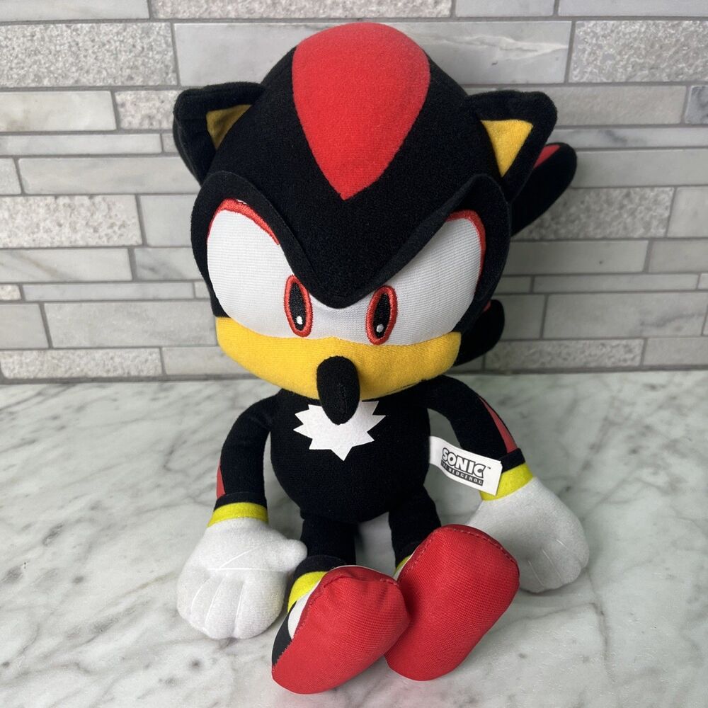 SEGA Shadow 12 " Plush Toy Sonic 2018 The Hedgehog Black White Red Yellow Plush